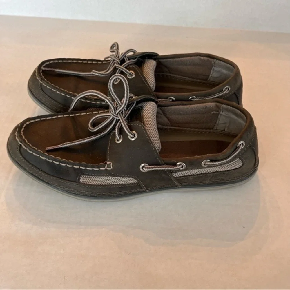 Sperry Top-Sider Mens Billfish 3-Eye Boat Shoes Brown Leather Mesh ‎ 10.5M